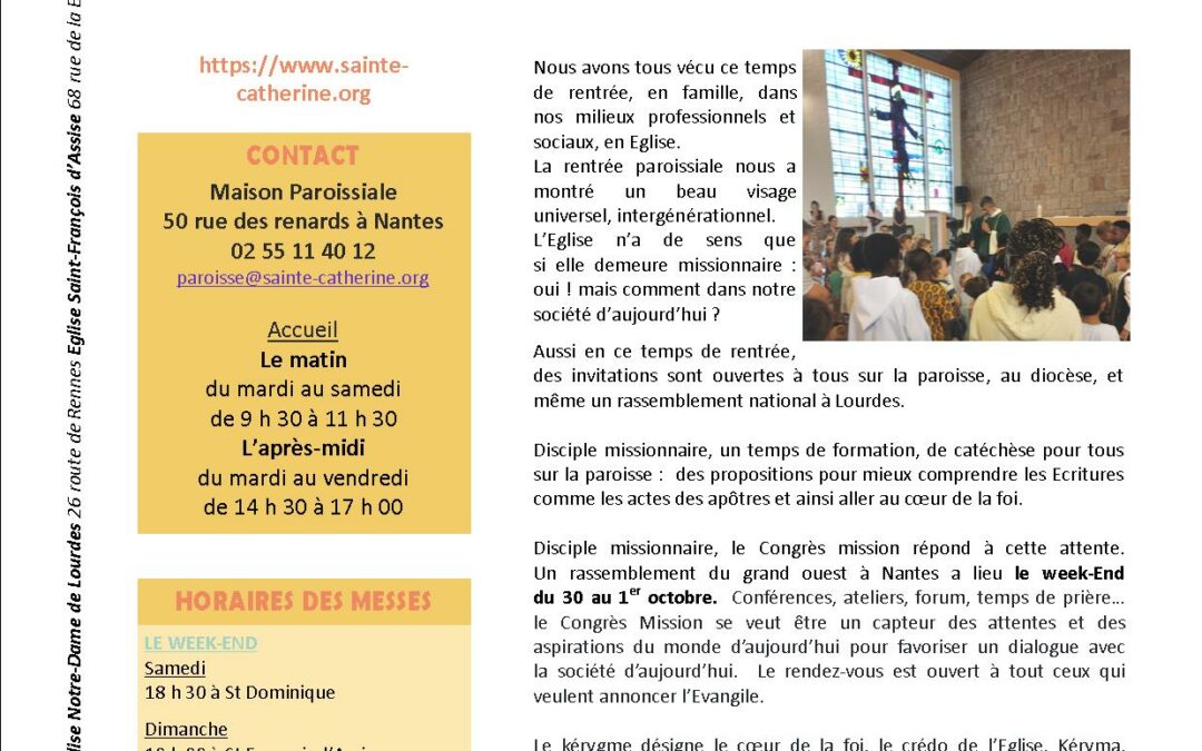 Bulletin du mois d’Octobre