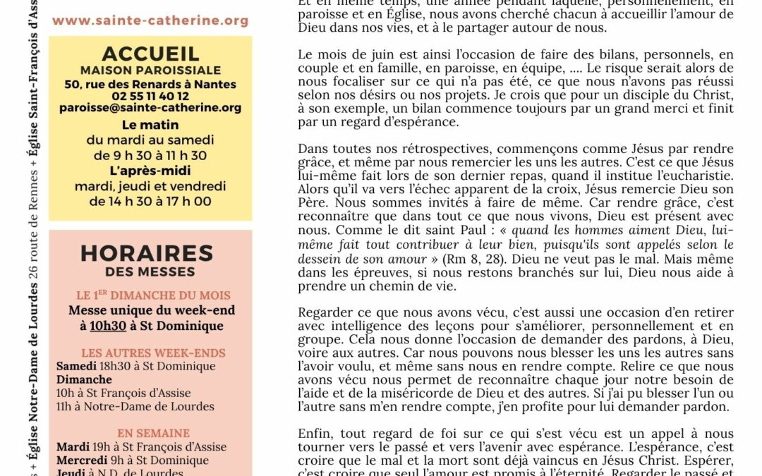 Bulletin paroissial de Juin